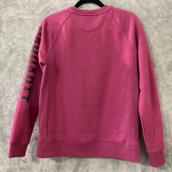 Carhartt Women's Relaxed Logo spell out Sleeve Graphic Sweatshirt Size M purple - Picture 2 of 11